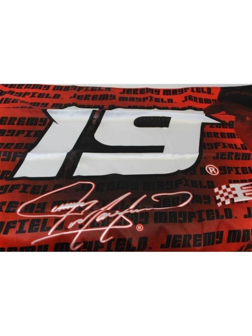 Jeremy Mayfield #19 Racing 41" x 28" Banner Red Black